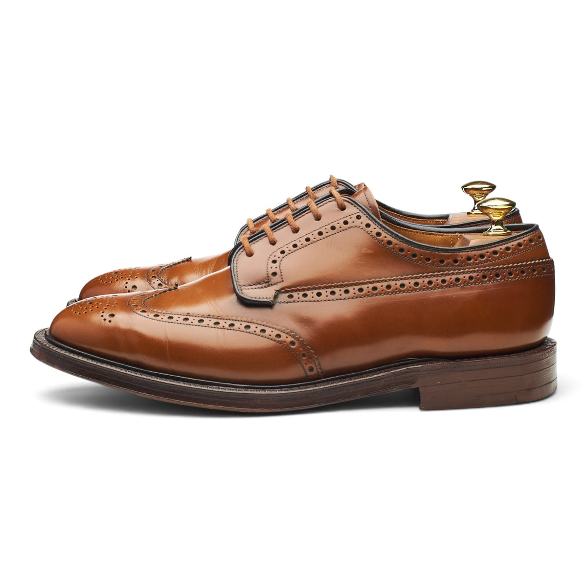 'Grafton' Tan Brown Leather Derby Brogues UK 8.5 F