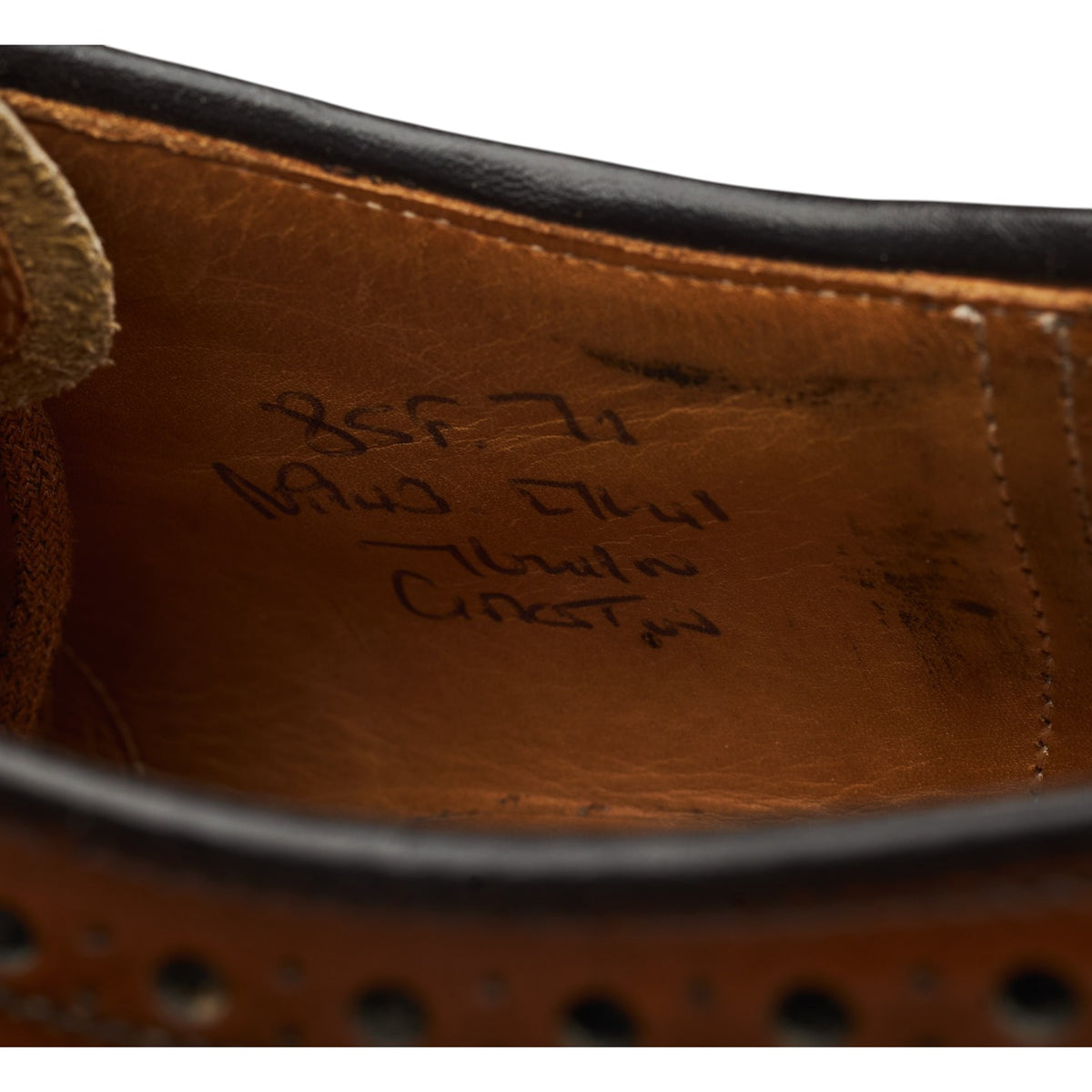 'Grafton' Tan Brown Leather Derby Brogues UK 8.5 F