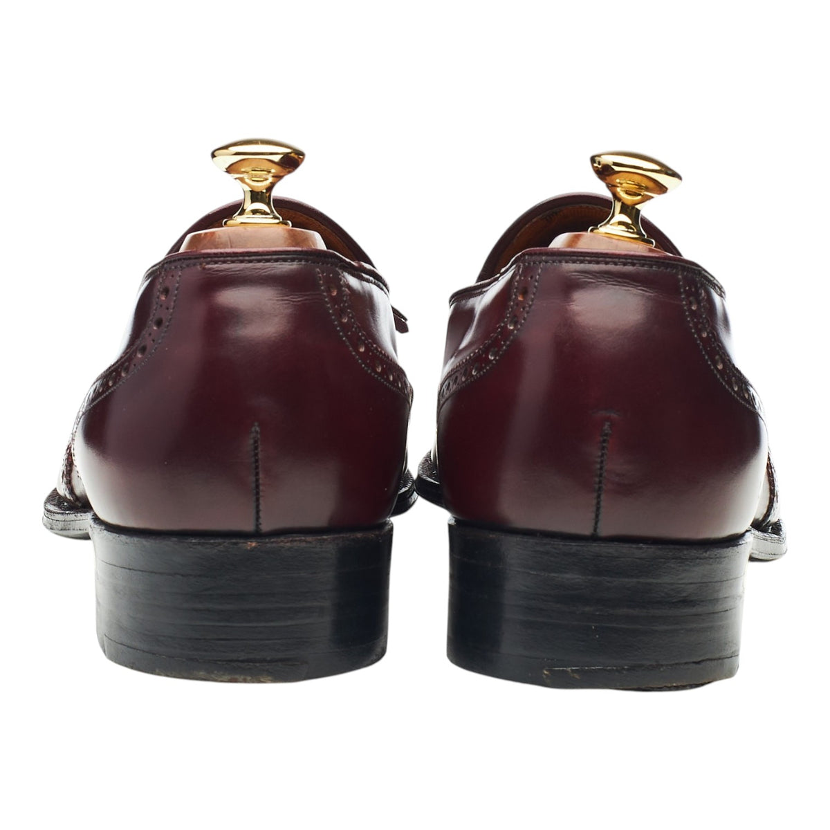 'Madison' Burgundy Leather Brogue Tassel Loafers UK 10 F