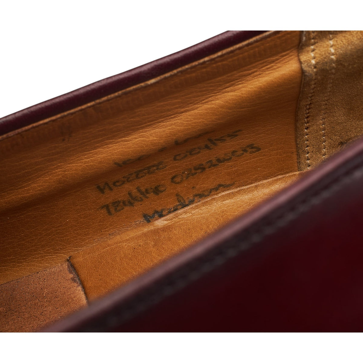 'Madison' Burgundy Leather Brogue Tassel Loafers UK 10 F