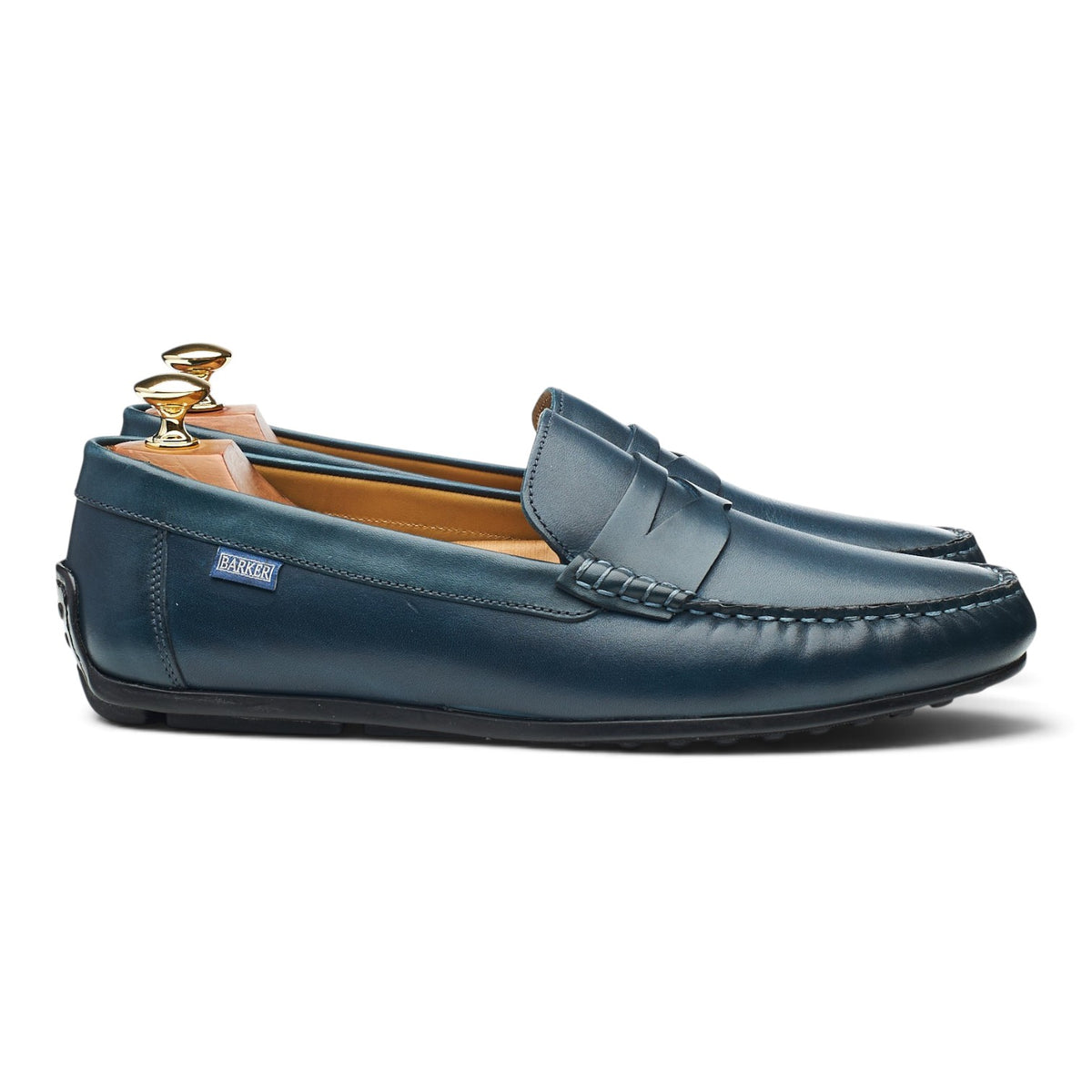 'Jamie' Blue Leather Driving Loafers UK 9