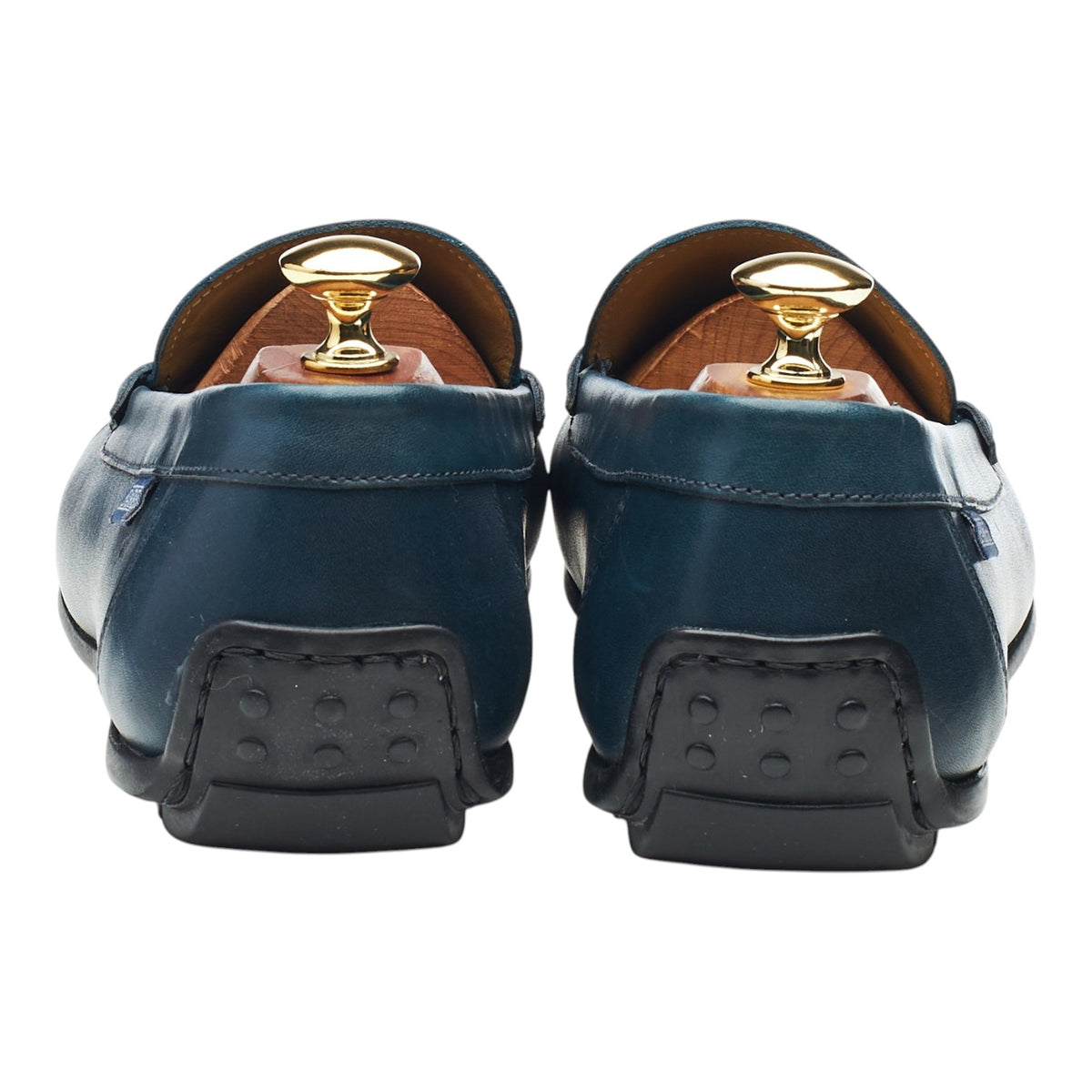 'Jamie' Blue Leather Driving Loafers UK 9