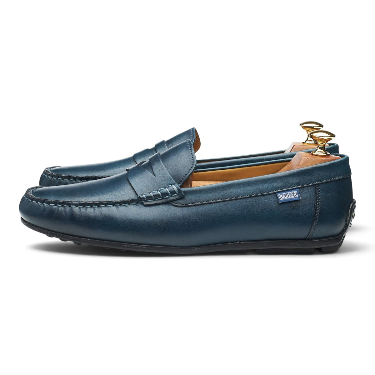 'Jamie' Blue Leather Driving Loafers UK 9