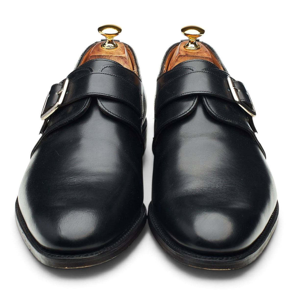 'Moorgate' Black Leather Monk Strap UK 11 F