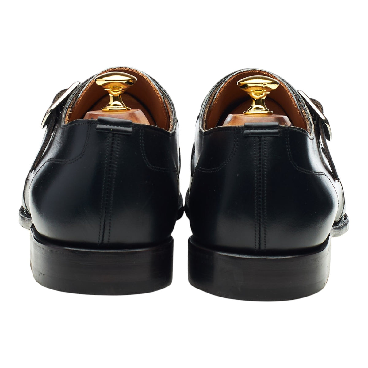 'Moorgate' Black Leather Monk Strap UK 11 F