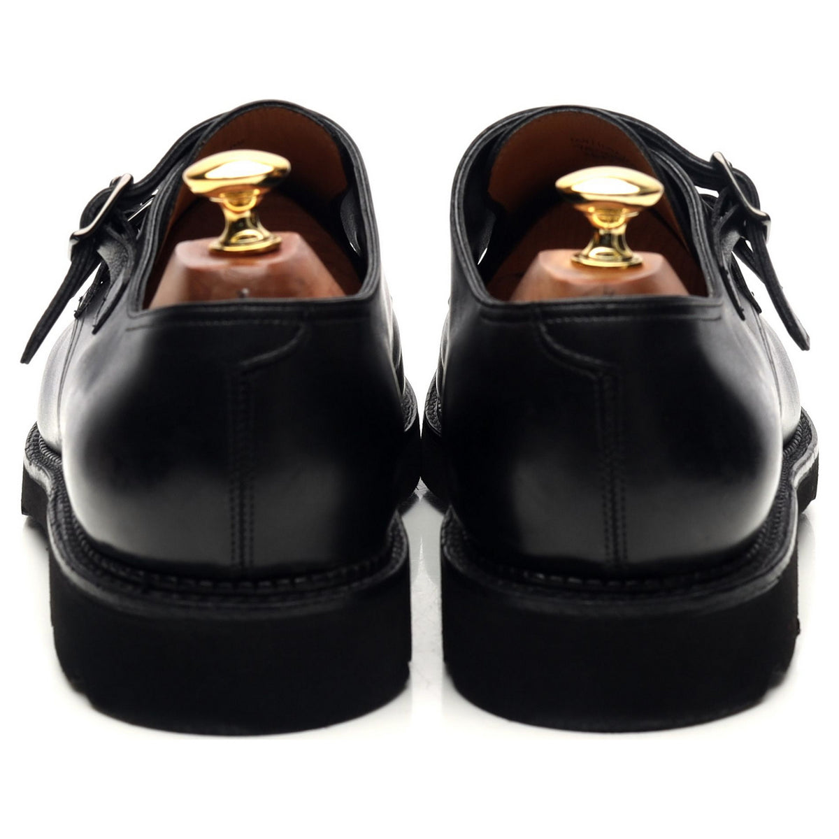 &#39;William&#39; Black Leather Double Monk Strap UK 9 E