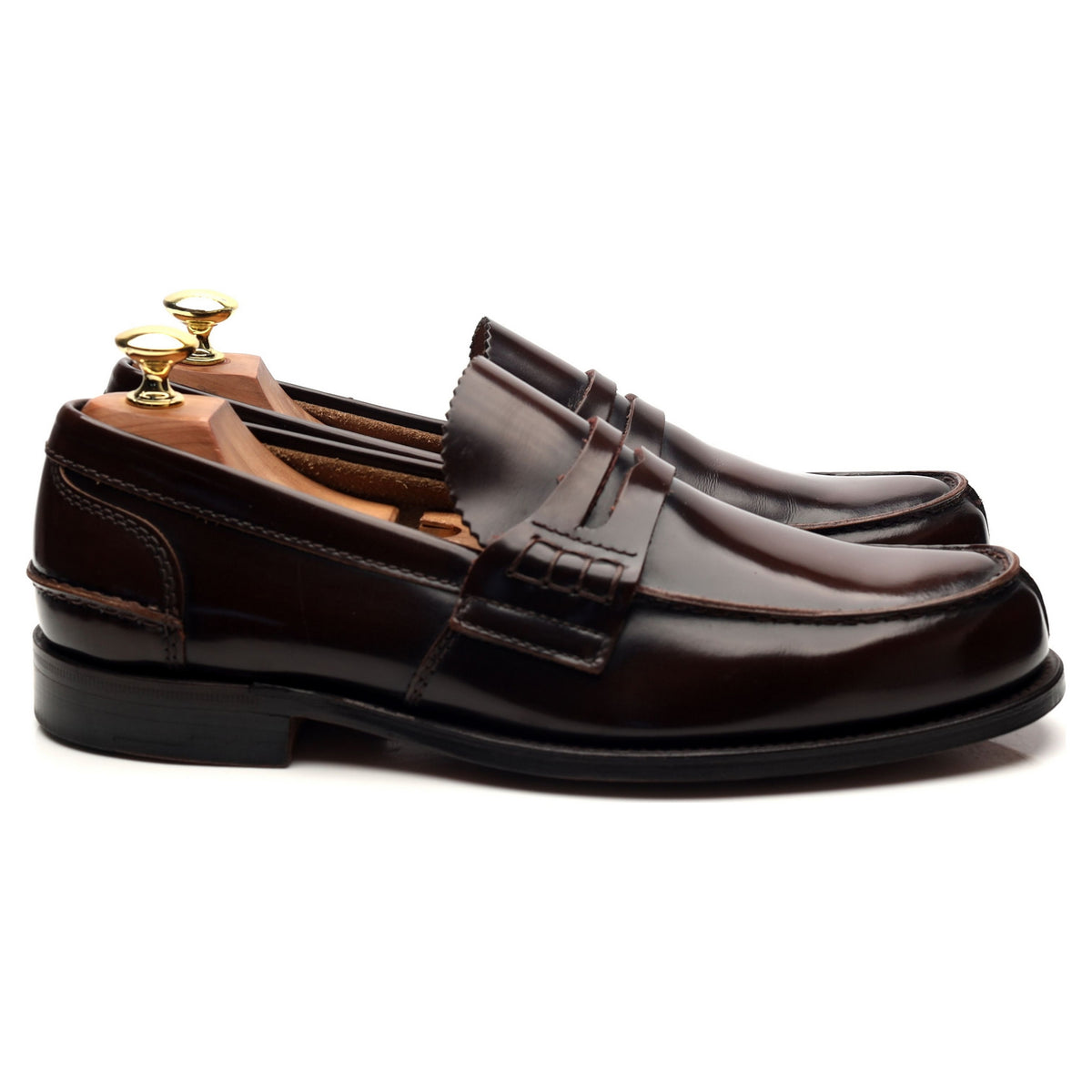 &#39;Tunbridge&#39; Dark Brown Leather Loafers UK 8.5 F