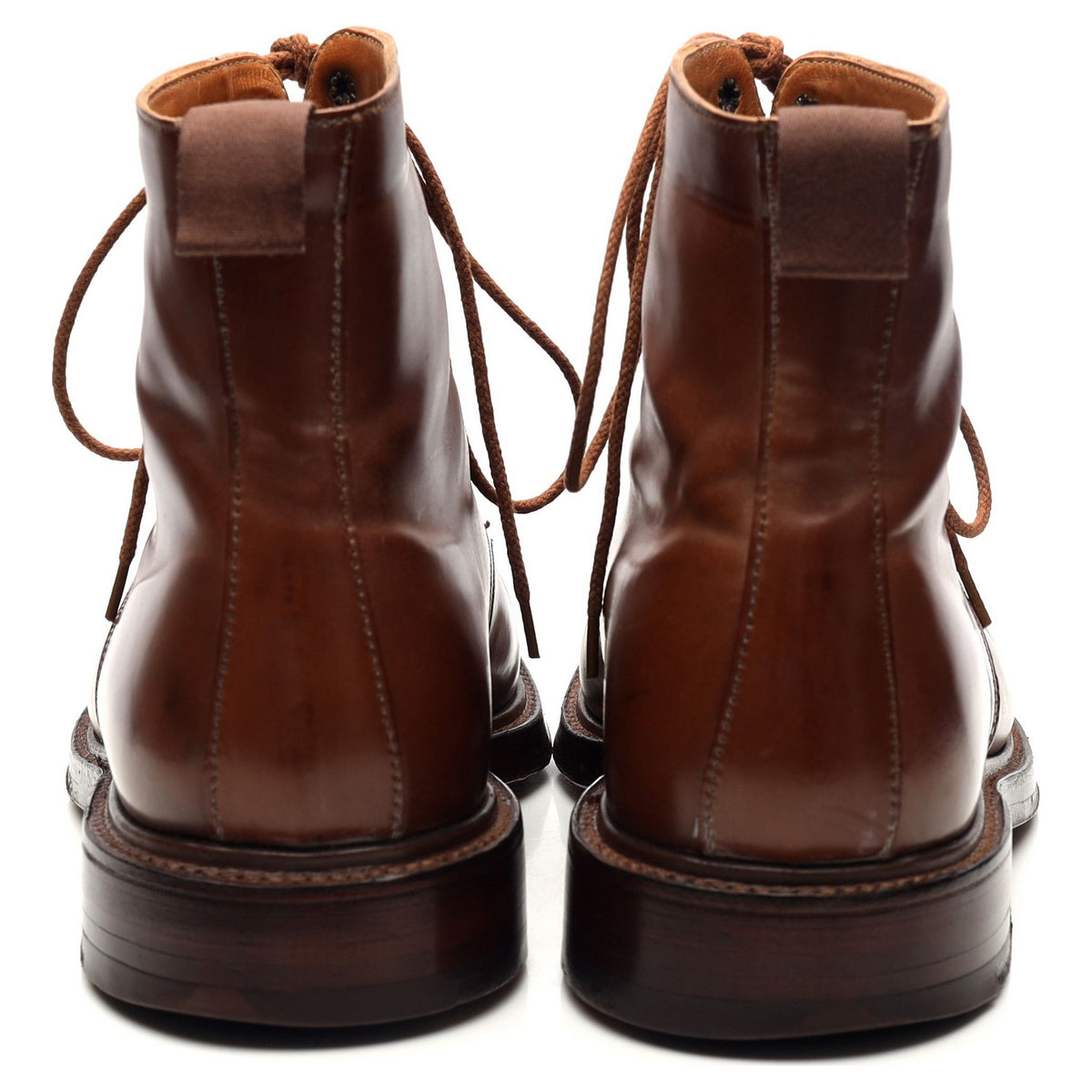 &#39;Harlech&#39; Tan Brown Cordovan Leather Boots UK 7 E