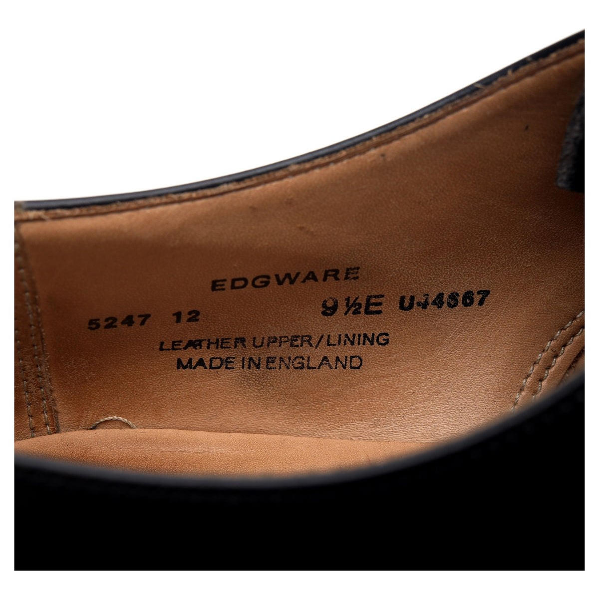 &#39;Edgware&#39; Black Leather Oxford UK 9.5 E