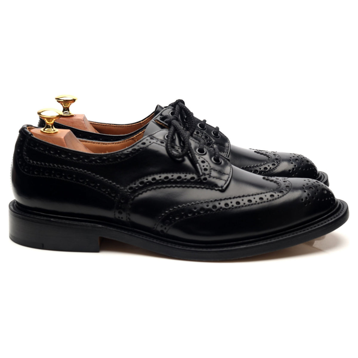 &#39;Bourton&#39; Black Leather Derby Brogues UK 9