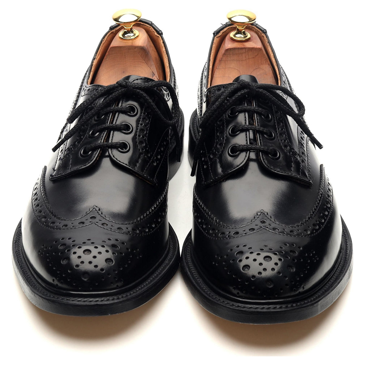 &#39;Bourton&#39; Black Leather Derby Brogues UK 9