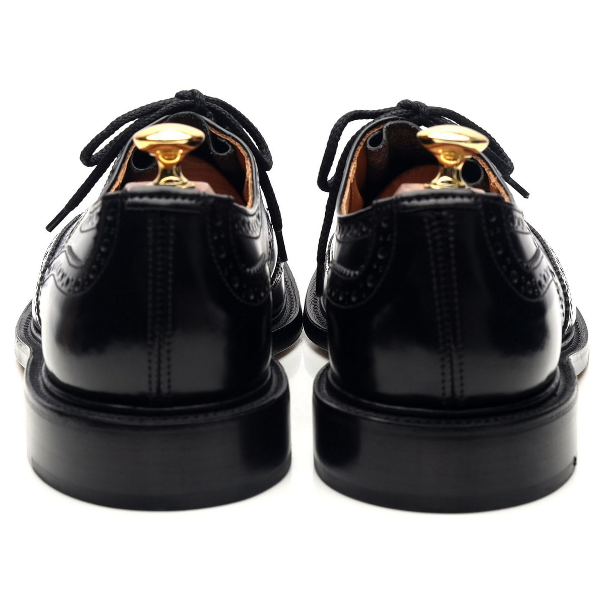 &#39;Bourton&#39; Black Leather Derby Brogues UK 9