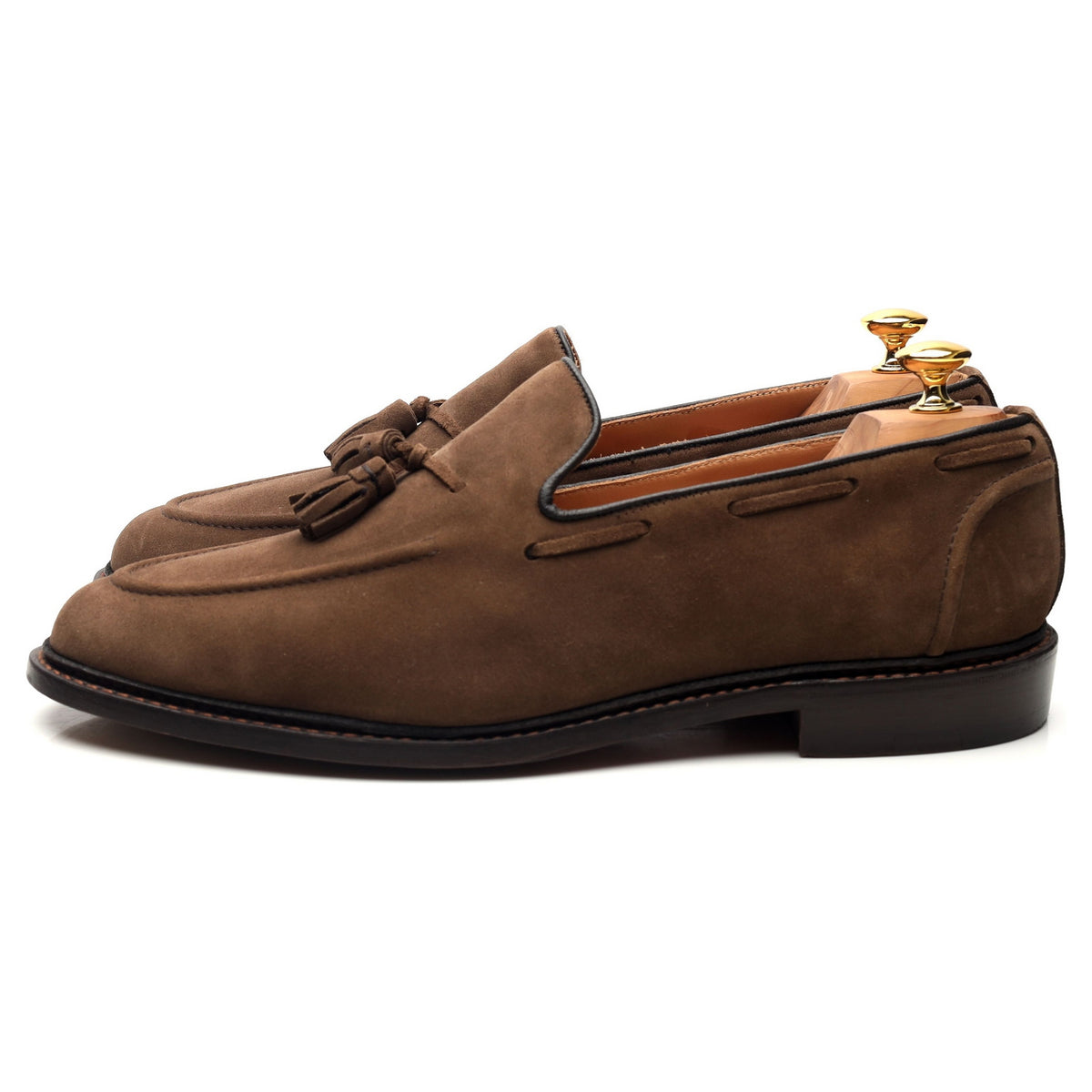 &#39;Elton&#39; Brown Suede Tassel Loafers UK 11