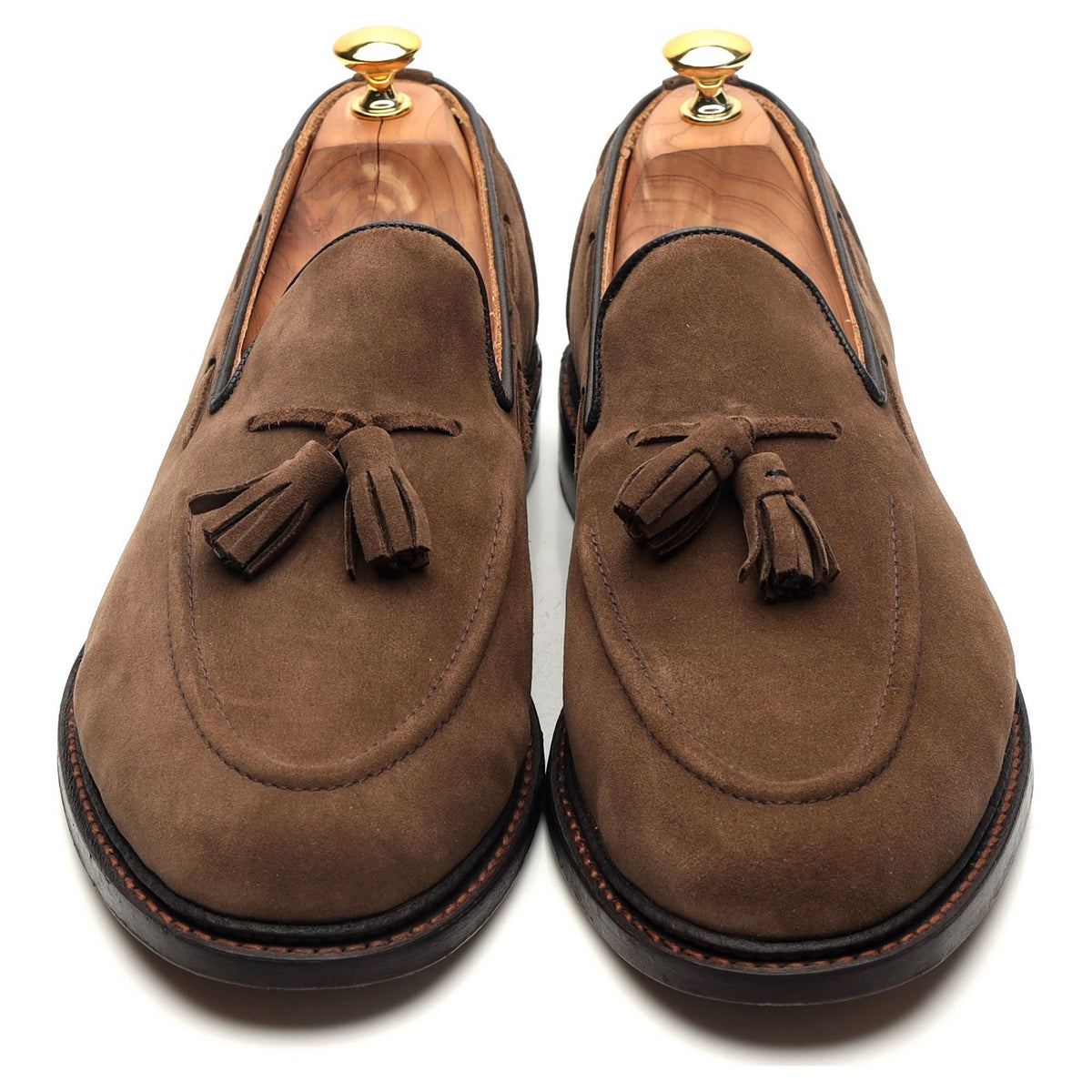 &#39;Elton&#39; Brown Suede Tassel Loafers UK 11