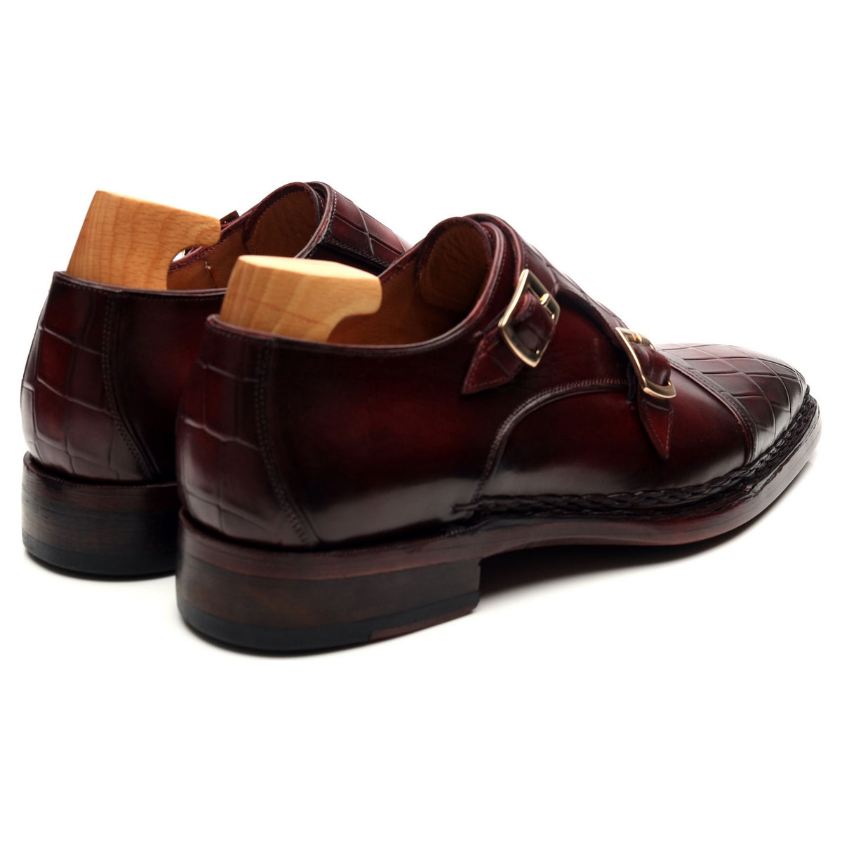 Burgundy Leather Double Monk Strap UK 6 EU 40