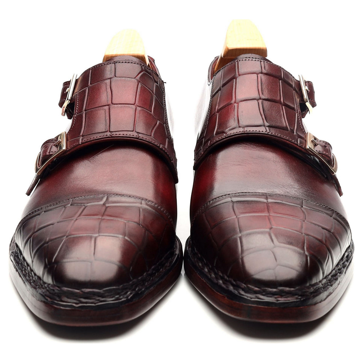 Burgundy Leather Double Monk Strap UK 6 EU 40