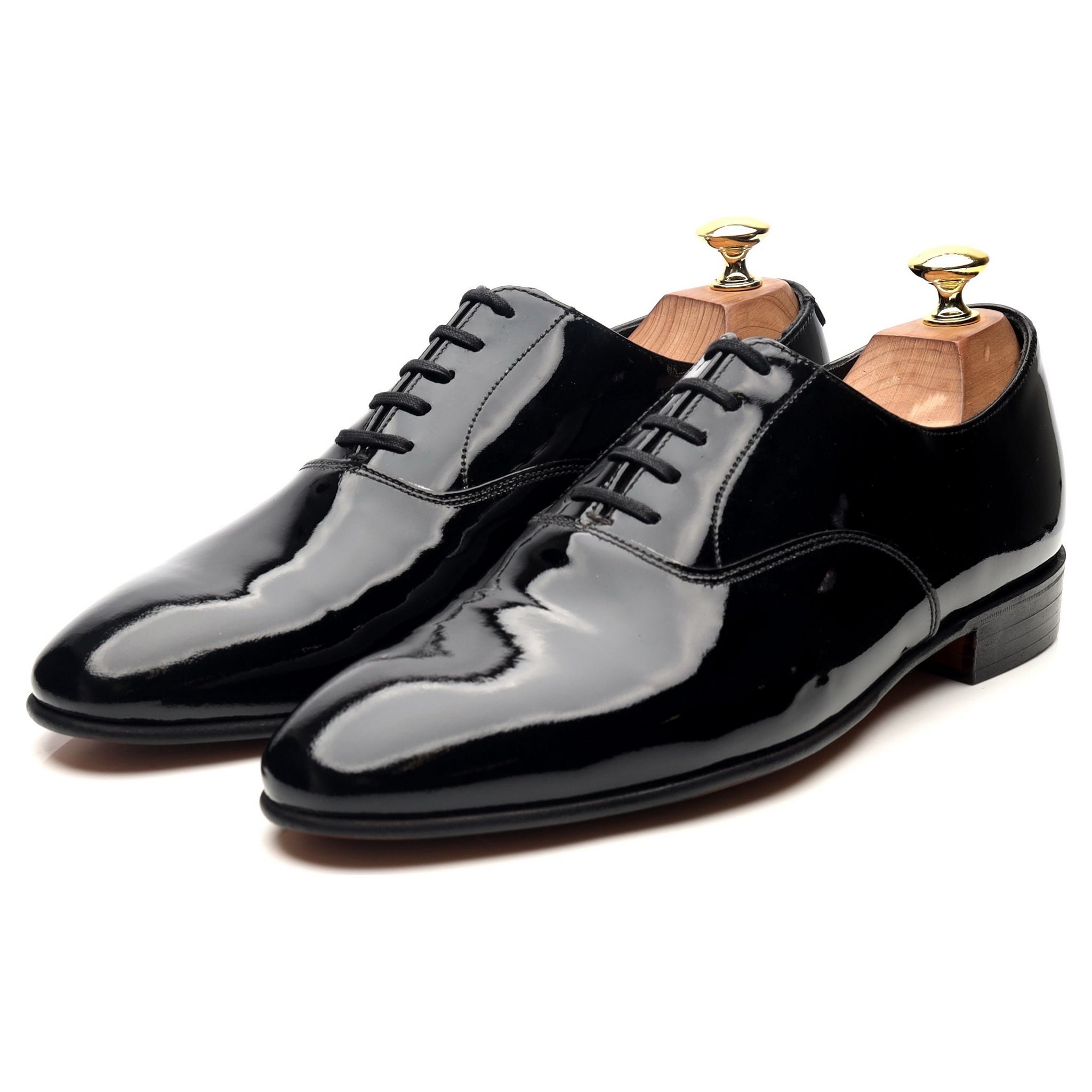 Cheam」ブラックパテントレザーオックスフォード UK 8 E - Abbot
