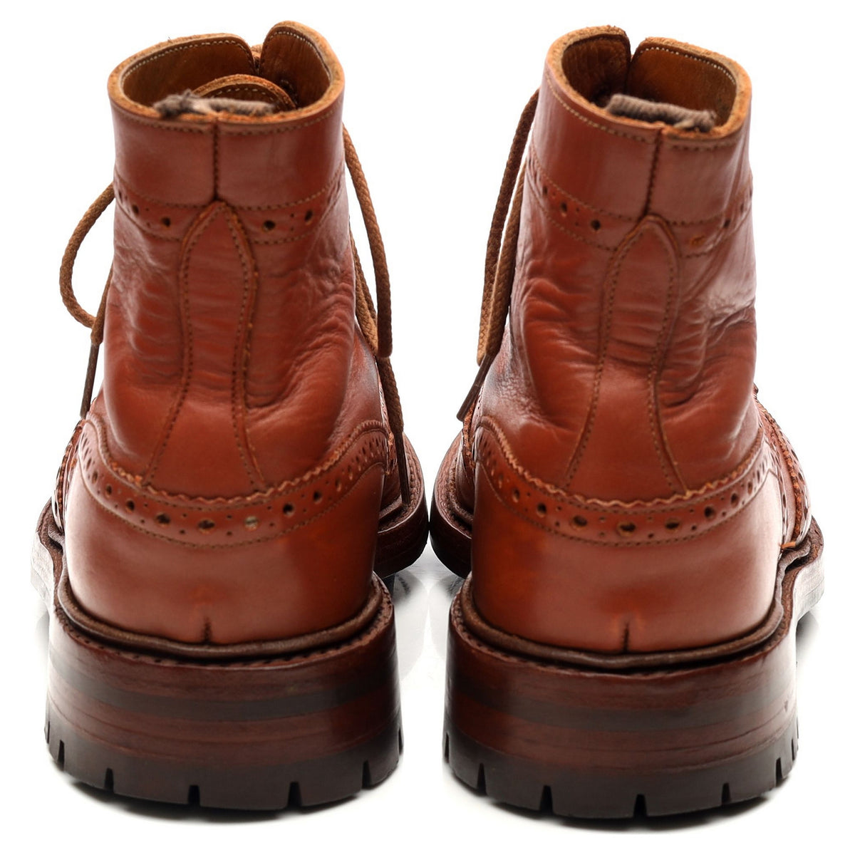 &#39;Malton&#39; Tan Brown Leather Brogue Boots UK 7