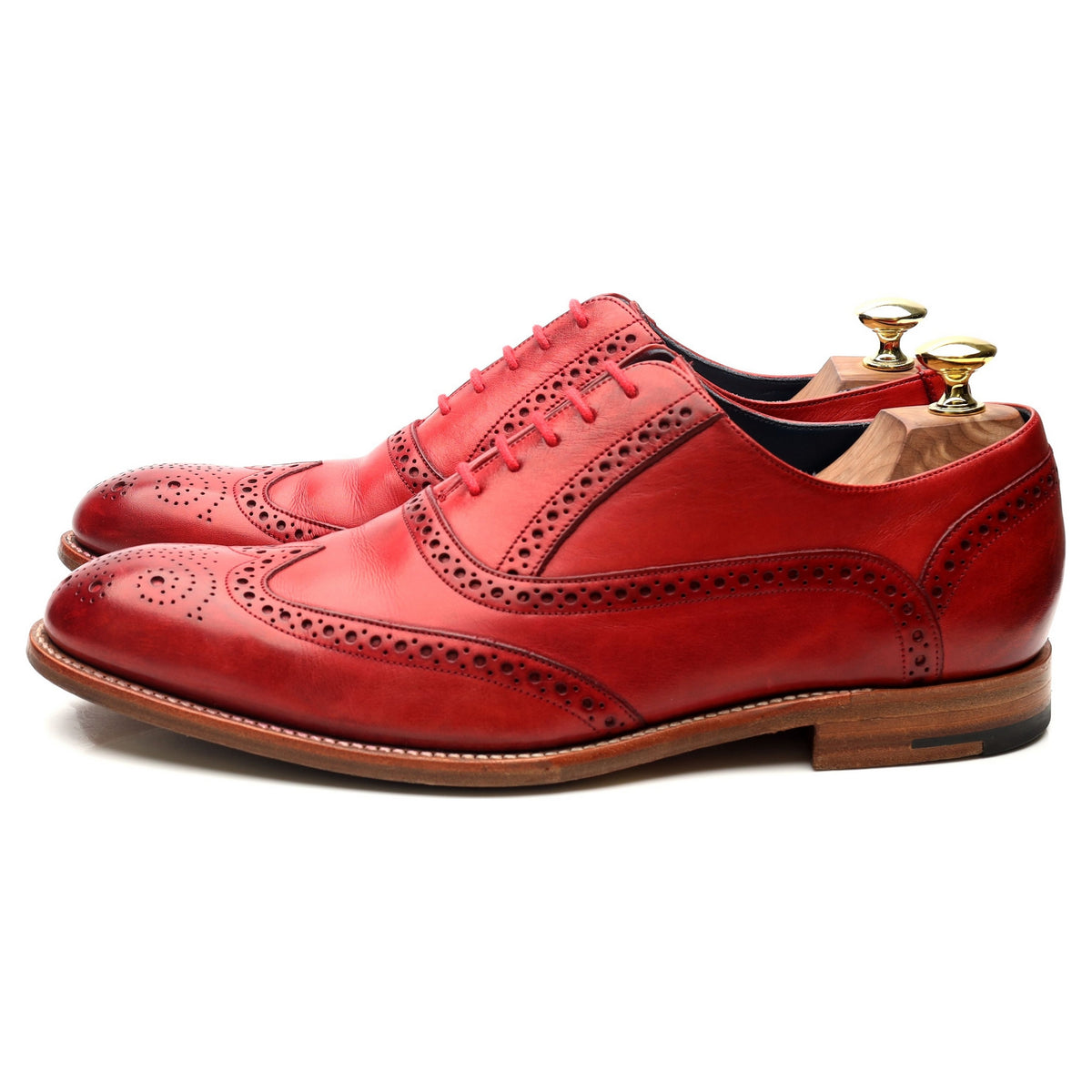 &#39;Valiant&#39; Red Leather Oxford Brogues UK 7.5 F