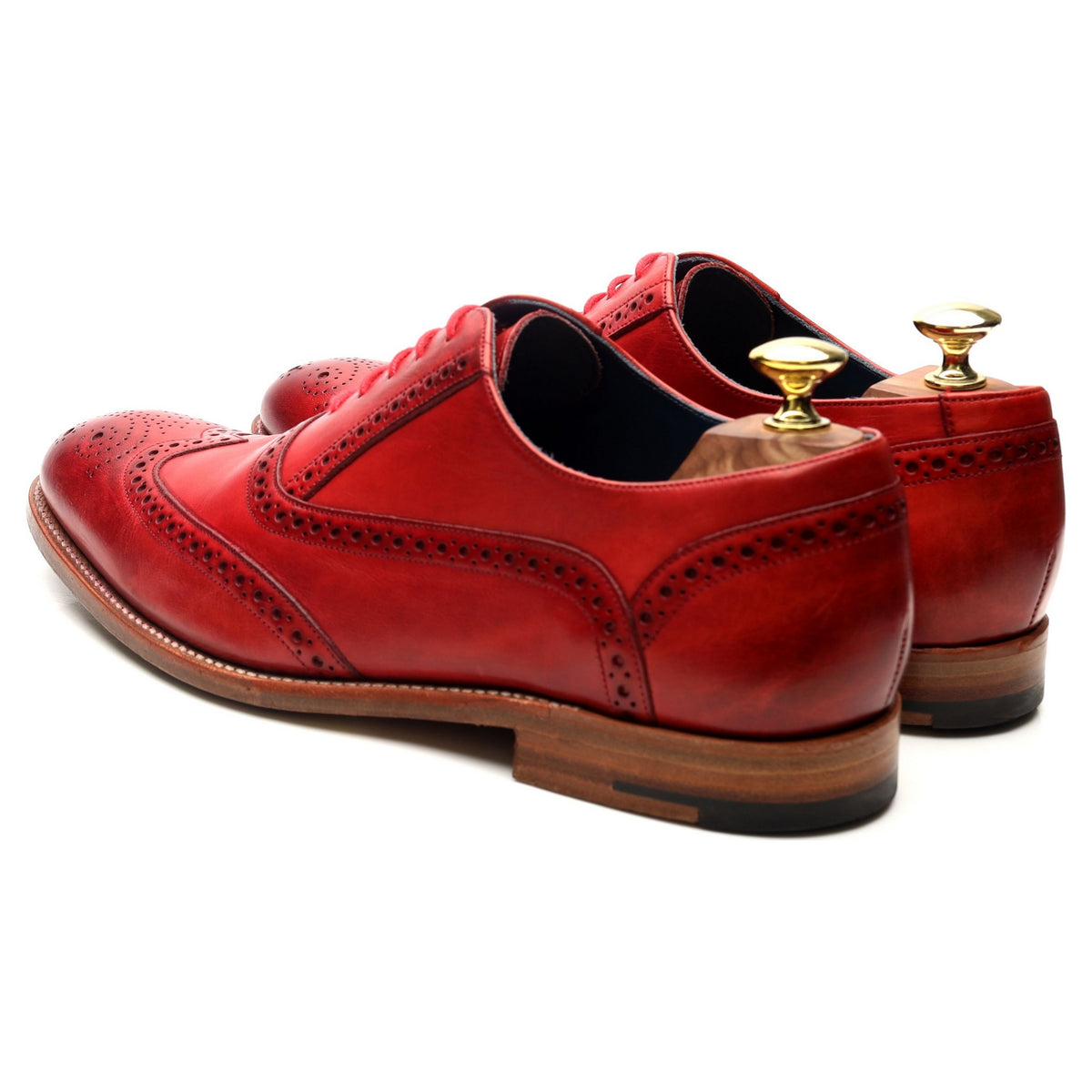 &#39;Valiant&#39; Red Leather Oxford Brogues UK 7.5 F