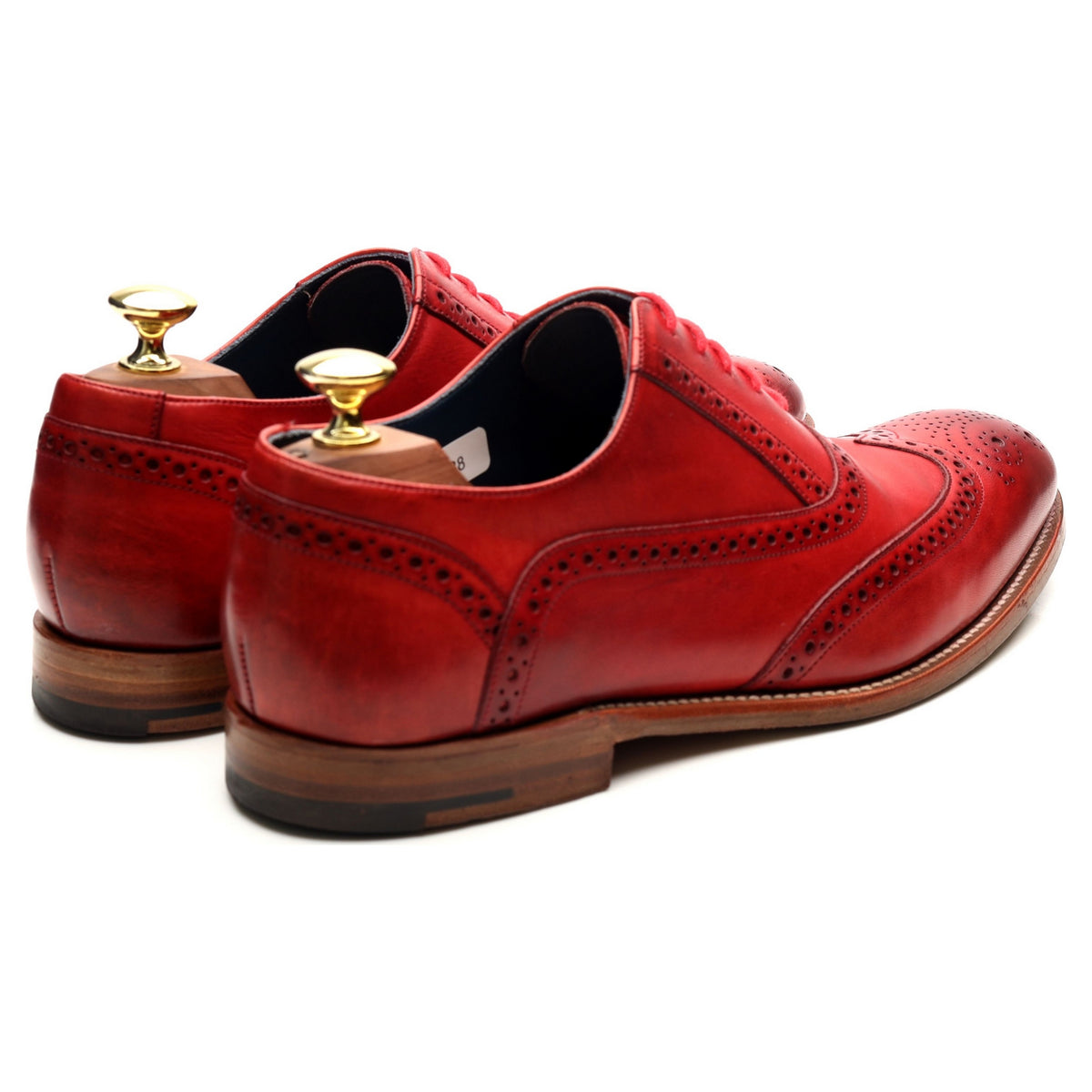 &#39;Valiant&#39; Red Leather Oxford Brogues UK 7.5 F