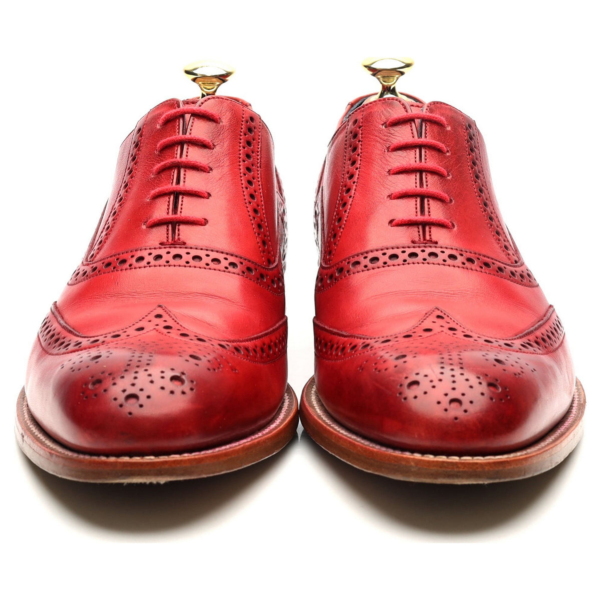 &#39;Valiant&#39; Red Leather Oxford Brogues UK 7.5 F