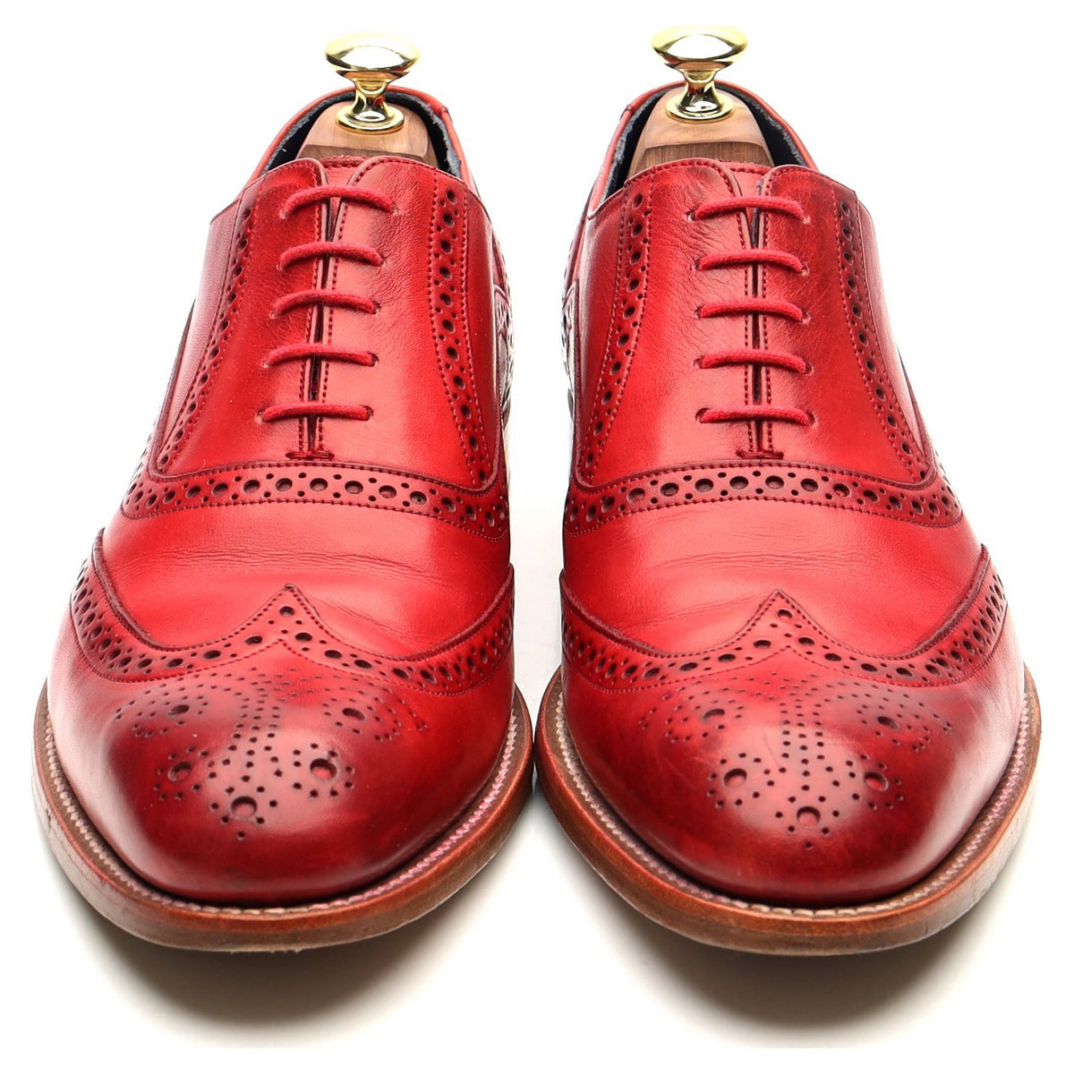 &#39;Valiant&#39; Red Leather Oxford Brogues UK 7.5 F