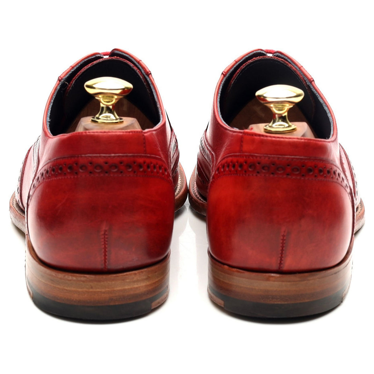 &#39;Valiant&#39; Red Leather Oxford Brogues UK 7.5 F