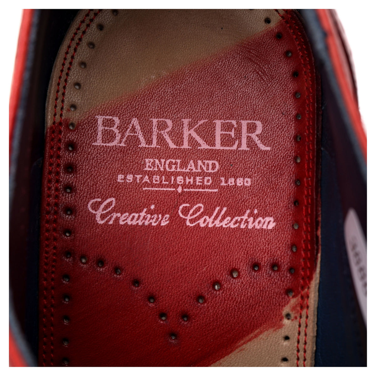 &#39;Valiant&#39; Red Leather Oxford Brogues UK 7.5 F