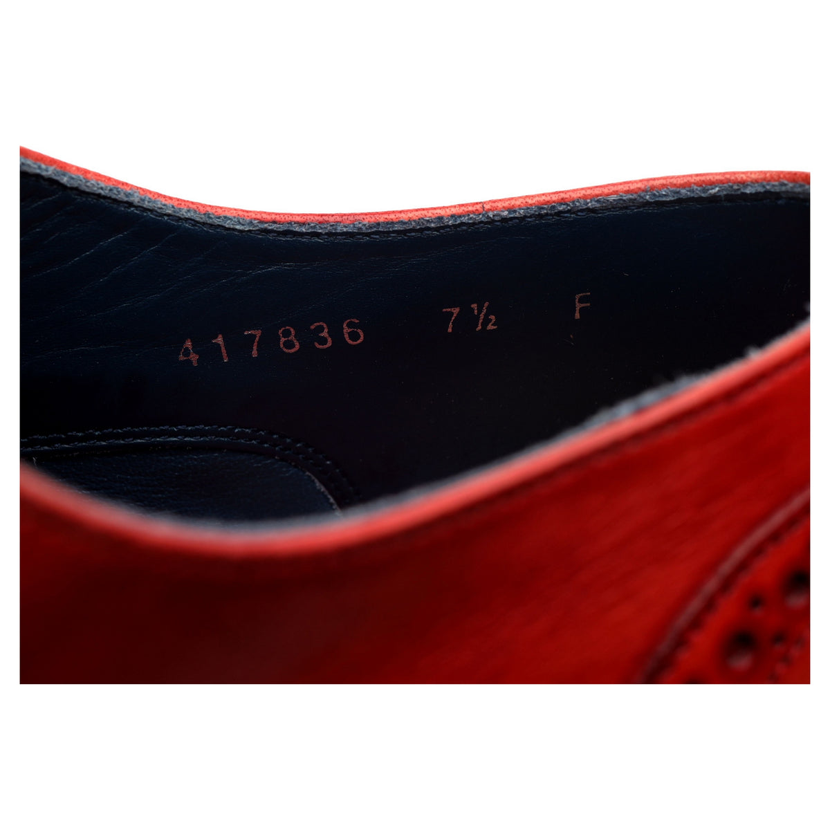 &#39;Valiant&#39; Red Leather Oxford Brogues UK 7.5 F