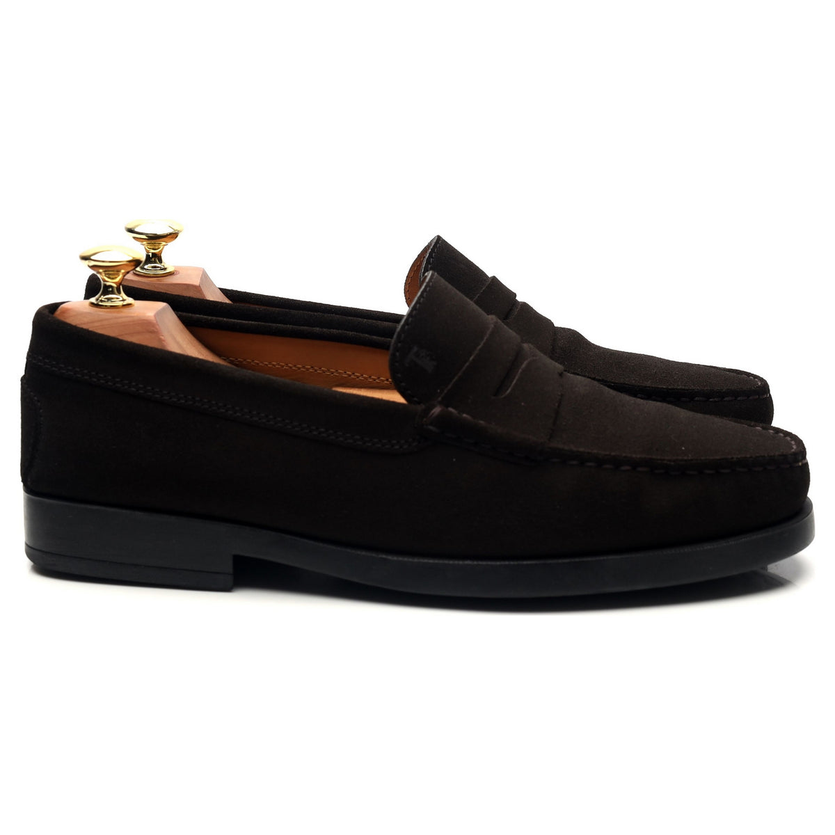 Dark Brown Suede Loafers UK 8.5