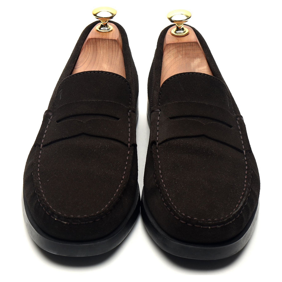 Dark Brown Suede Loafers UK 8.5