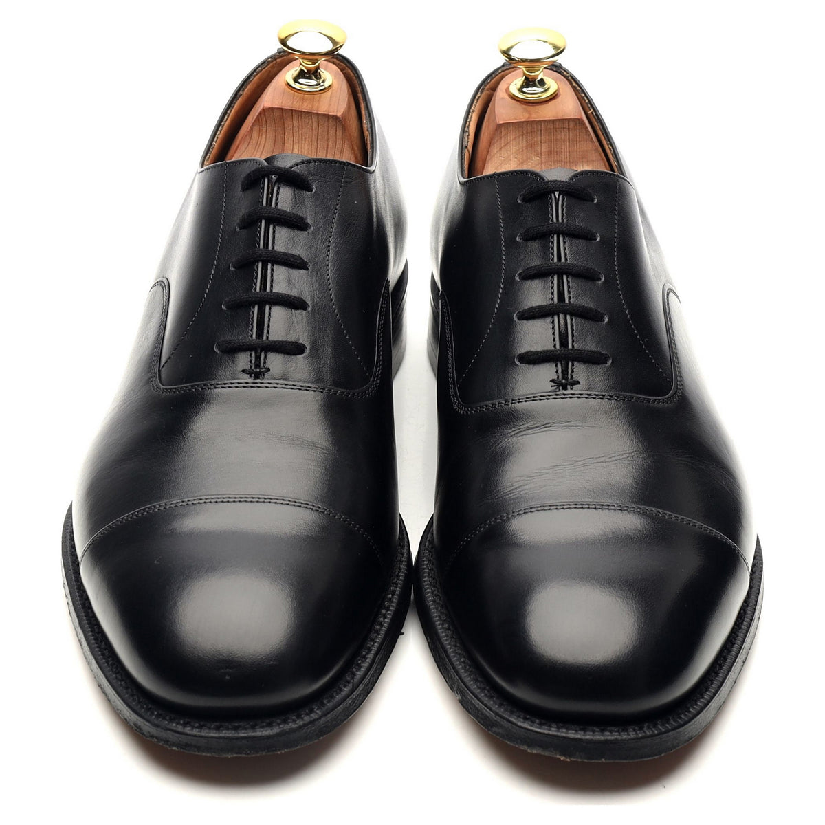 &#39;Balmoral&#39; Black Leather Oxford UK 8.5 G