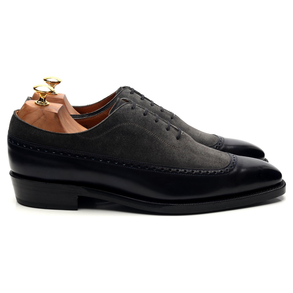 &#39;Sebastien&#39; Navy Blue Museum Leather Oxford UK 10 E