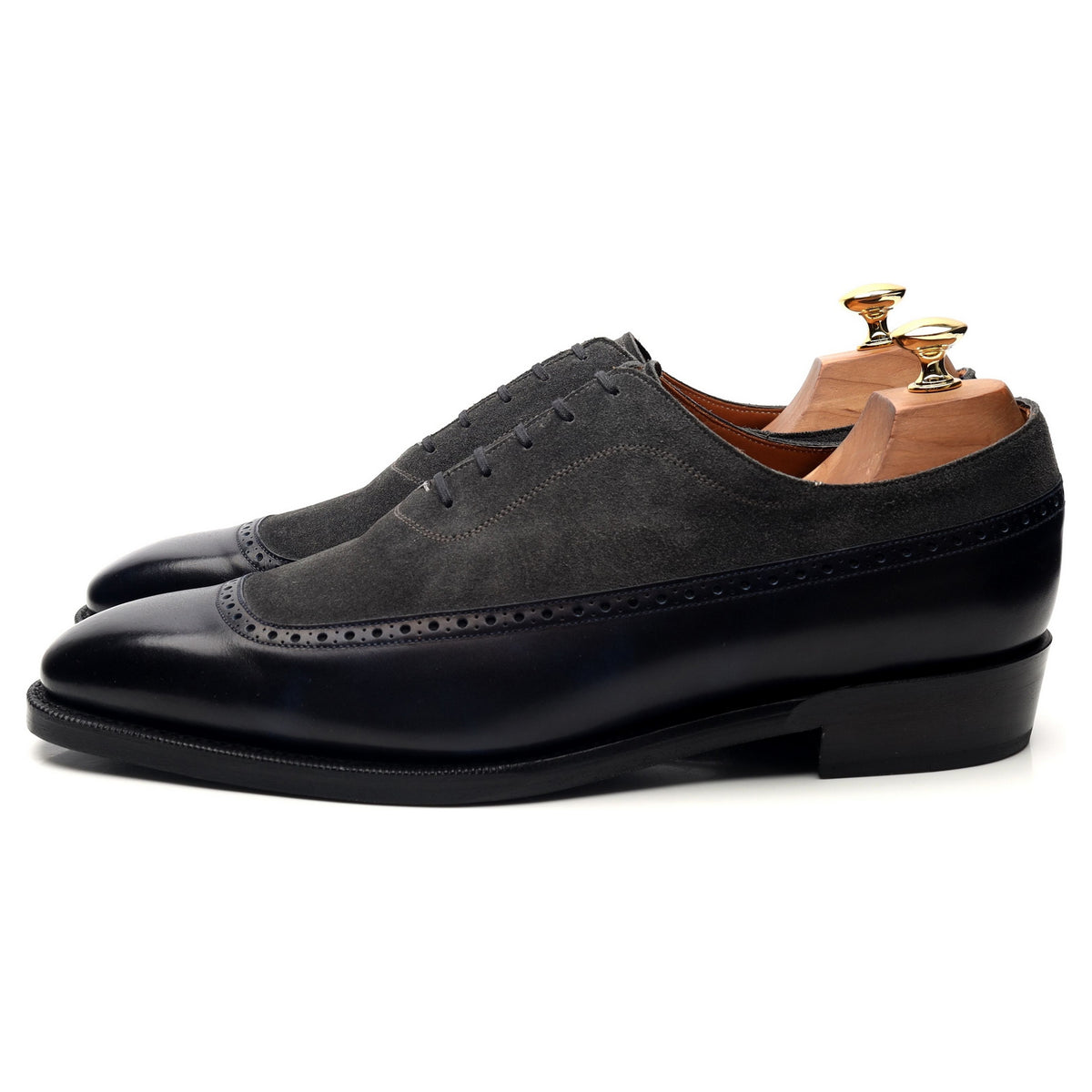 &#39;Sebastien&#39; Navy Blue Museum Leather Oxford UK 10 E