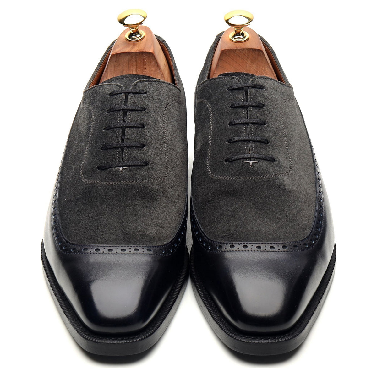 &#39;Sebastien&#39; Navy Blue Museum Leather Oxford UK 10 E