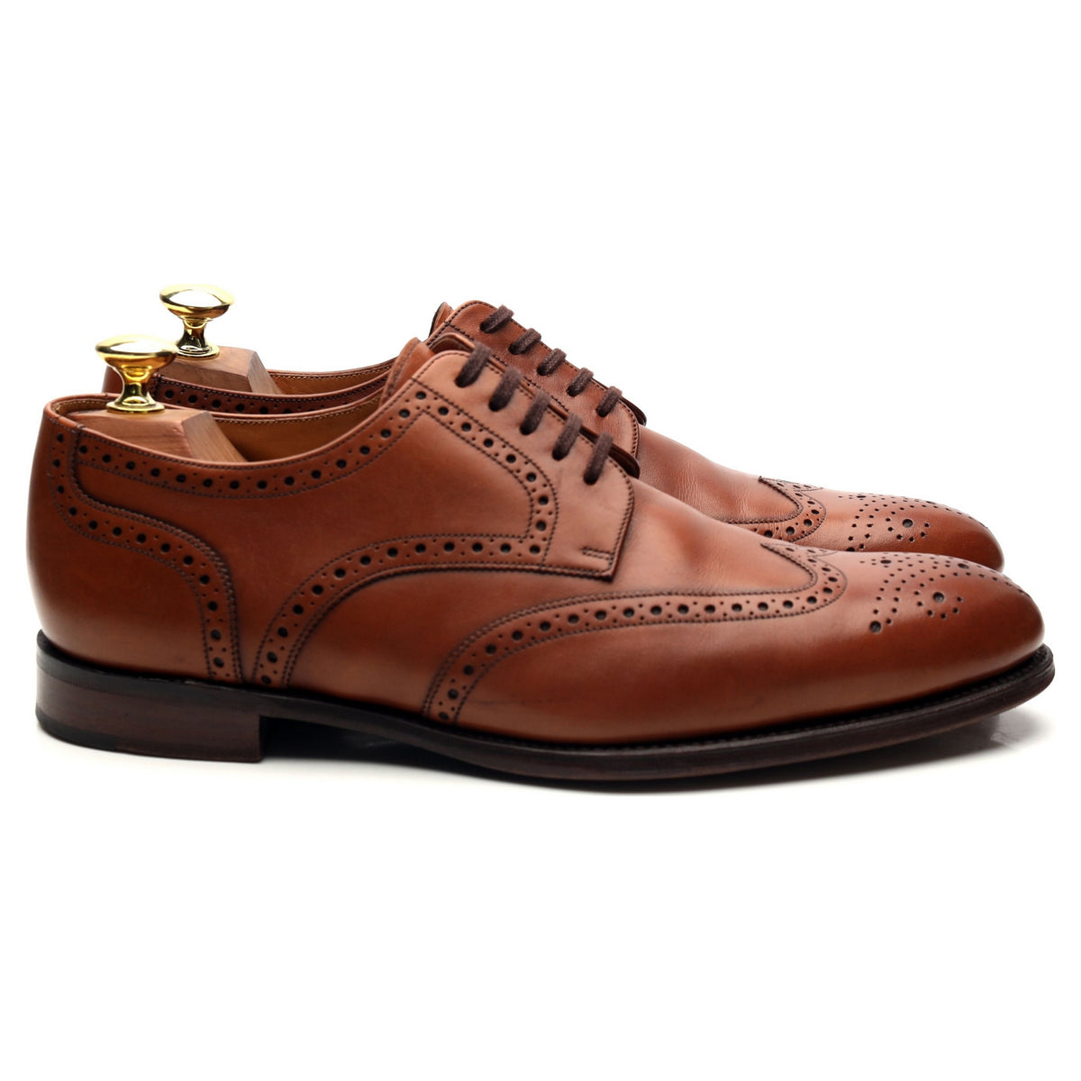 1880 Export Grade &#39;Grosvenor&#39; Tan Brown Leather Derby Brogues UK 7 F