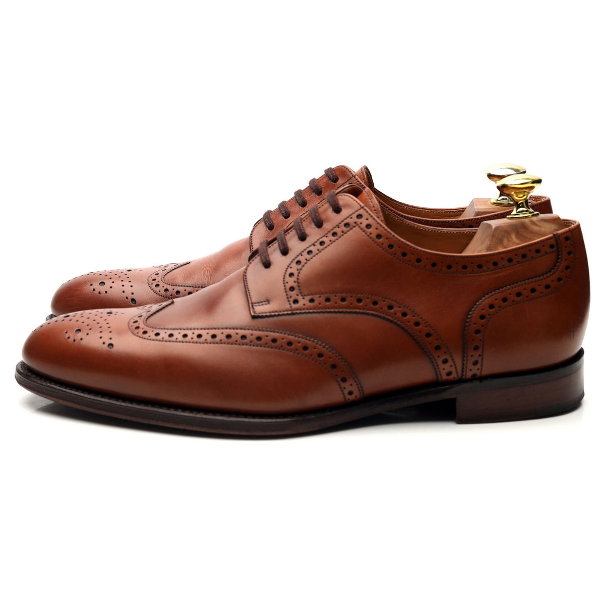 1880 Export Grade &#39;Grosvenor&#39; Tan Brown Leather Derby Brogues UK 7 F