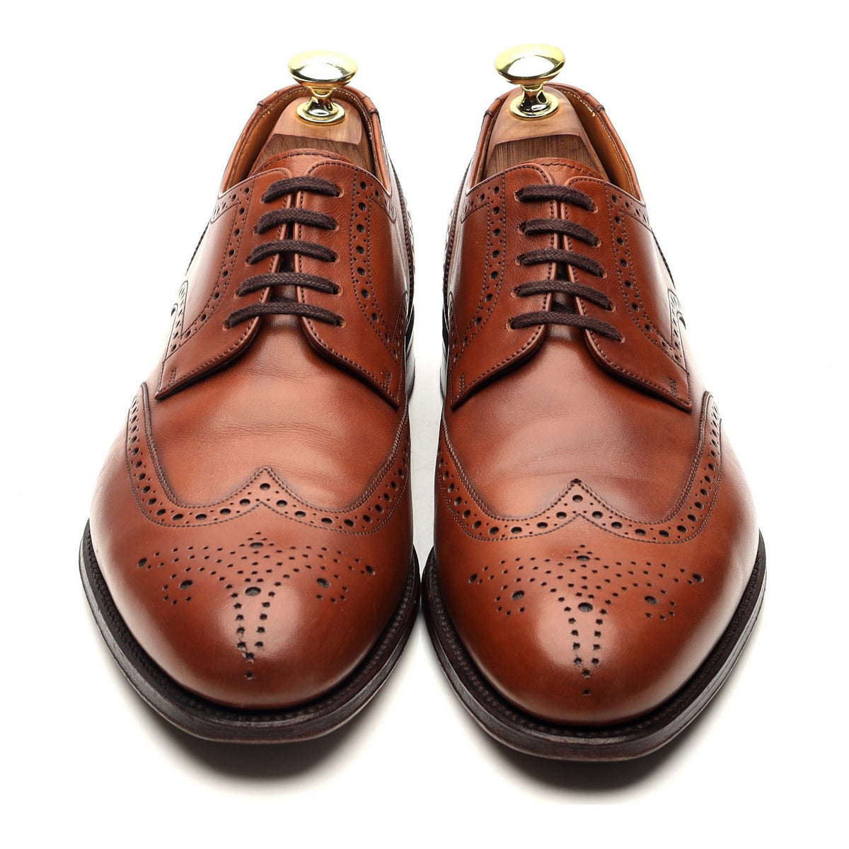 1880 Export Grade &#39;Grosvenor&#39; Tan Brown Leather Derby Brogues UK 7 F