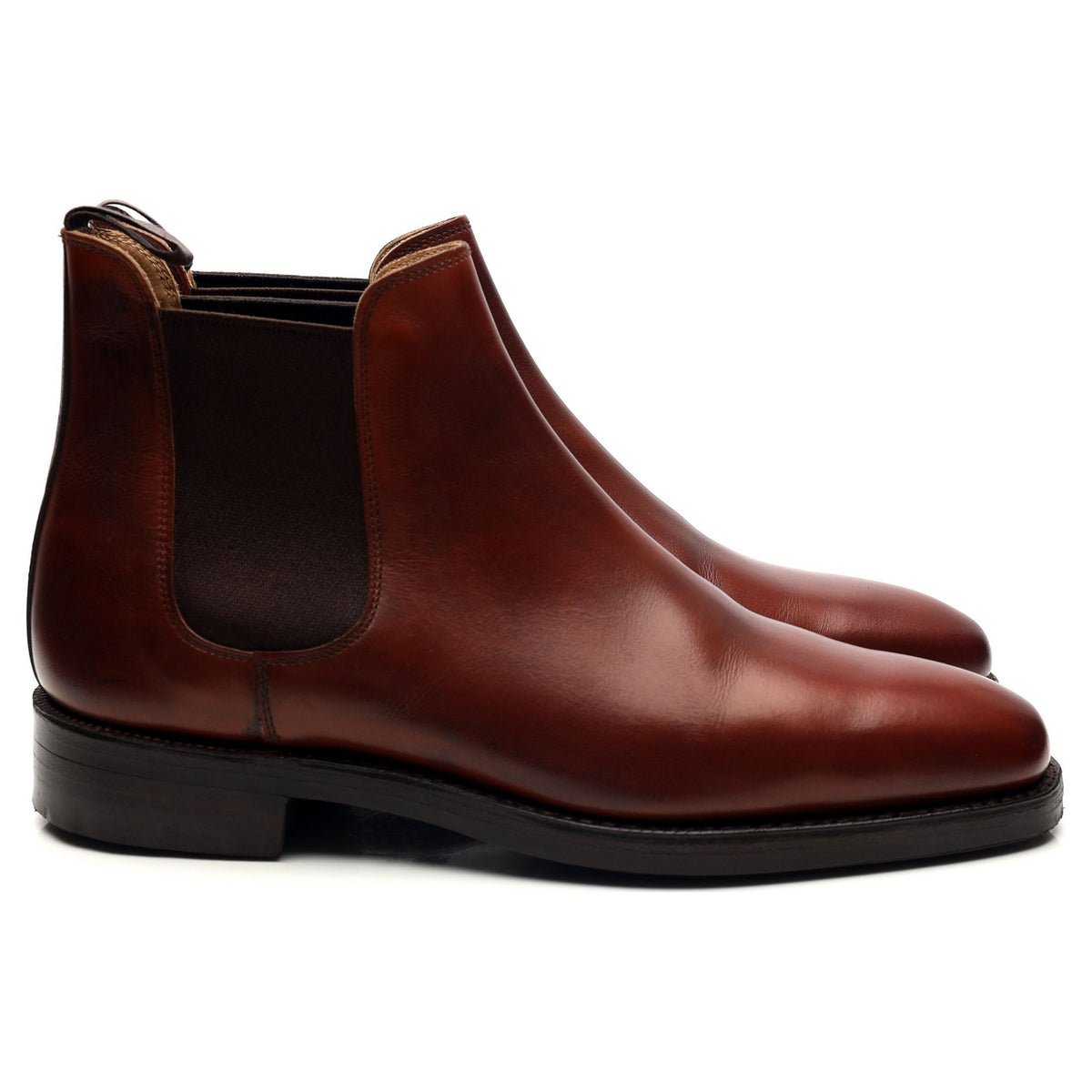 &#39;Chelsea&#39; Tan Brown Leather Chelsea Boots UK 6 E