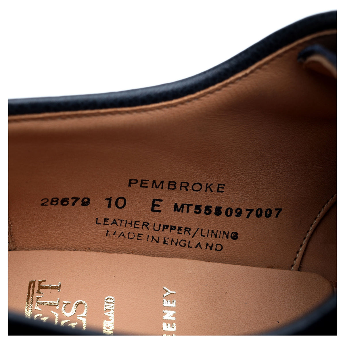 &#39;Pembroke&#39; Navy Blue Leather Derby Brogues UK 10 E