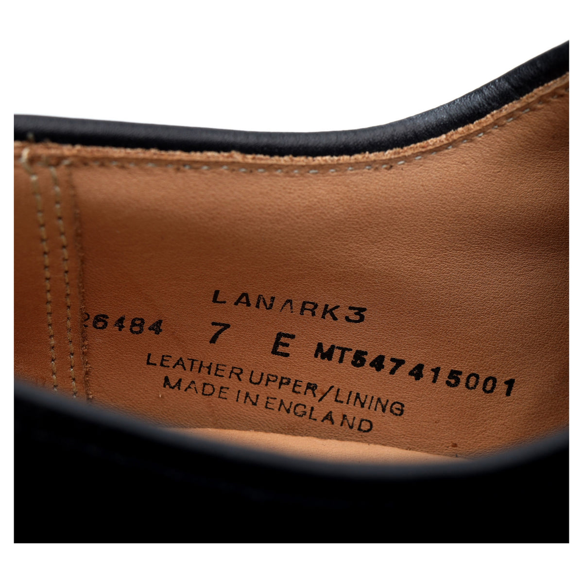 &#39;Lanark 3&#39; Black Patent Leather Derby UK 7 E