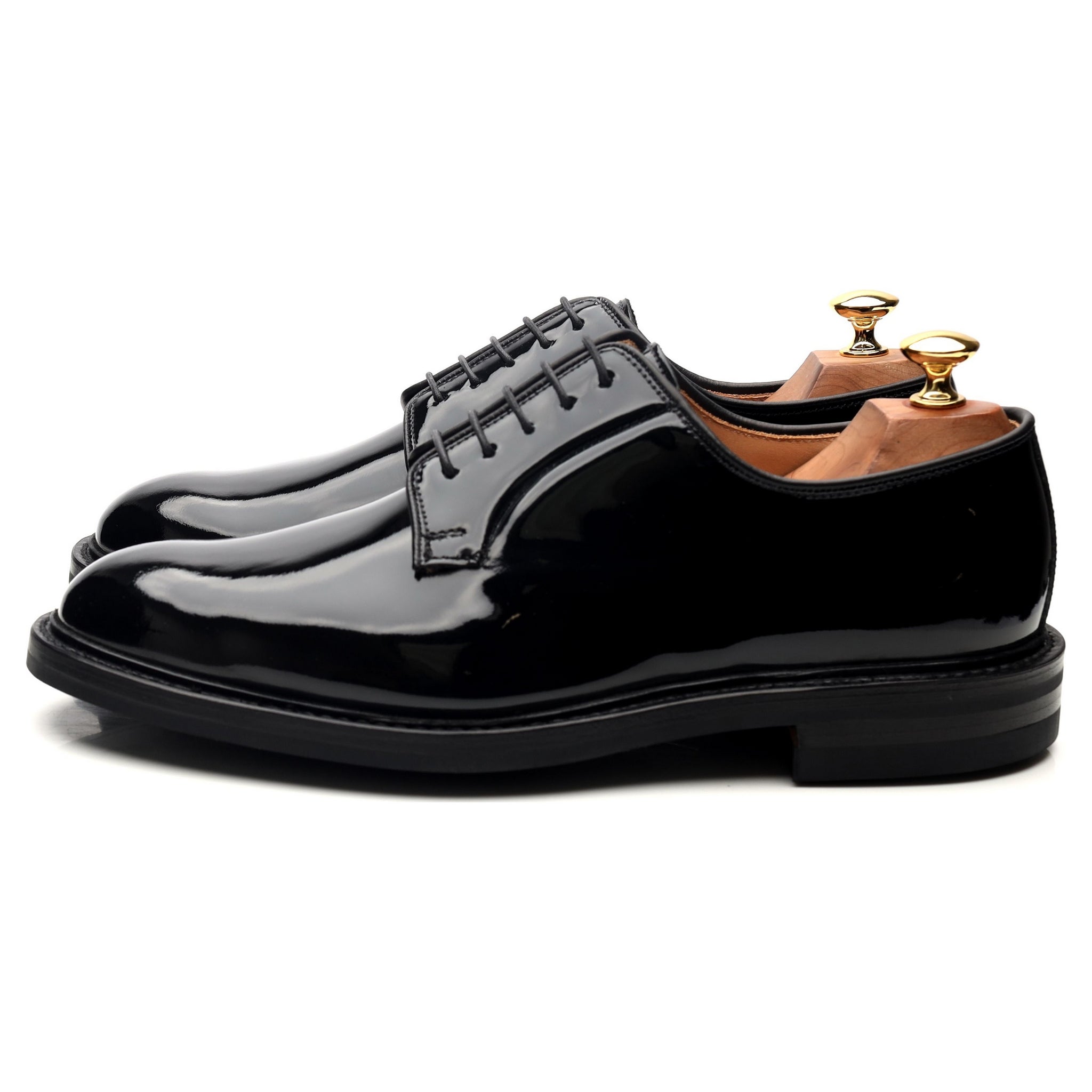 Lanark 3' Black Patent Leather Derby UK 9 E - Abbot's Shoes
