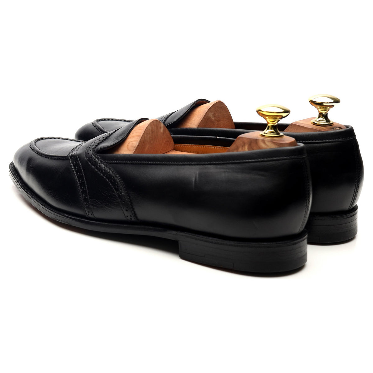 Black Leather Loafers UK 8 E