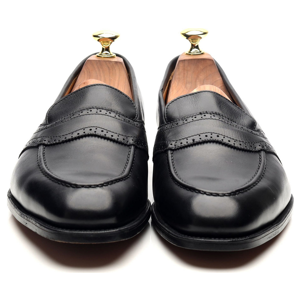 Black Leather Loafers UK 8 E
