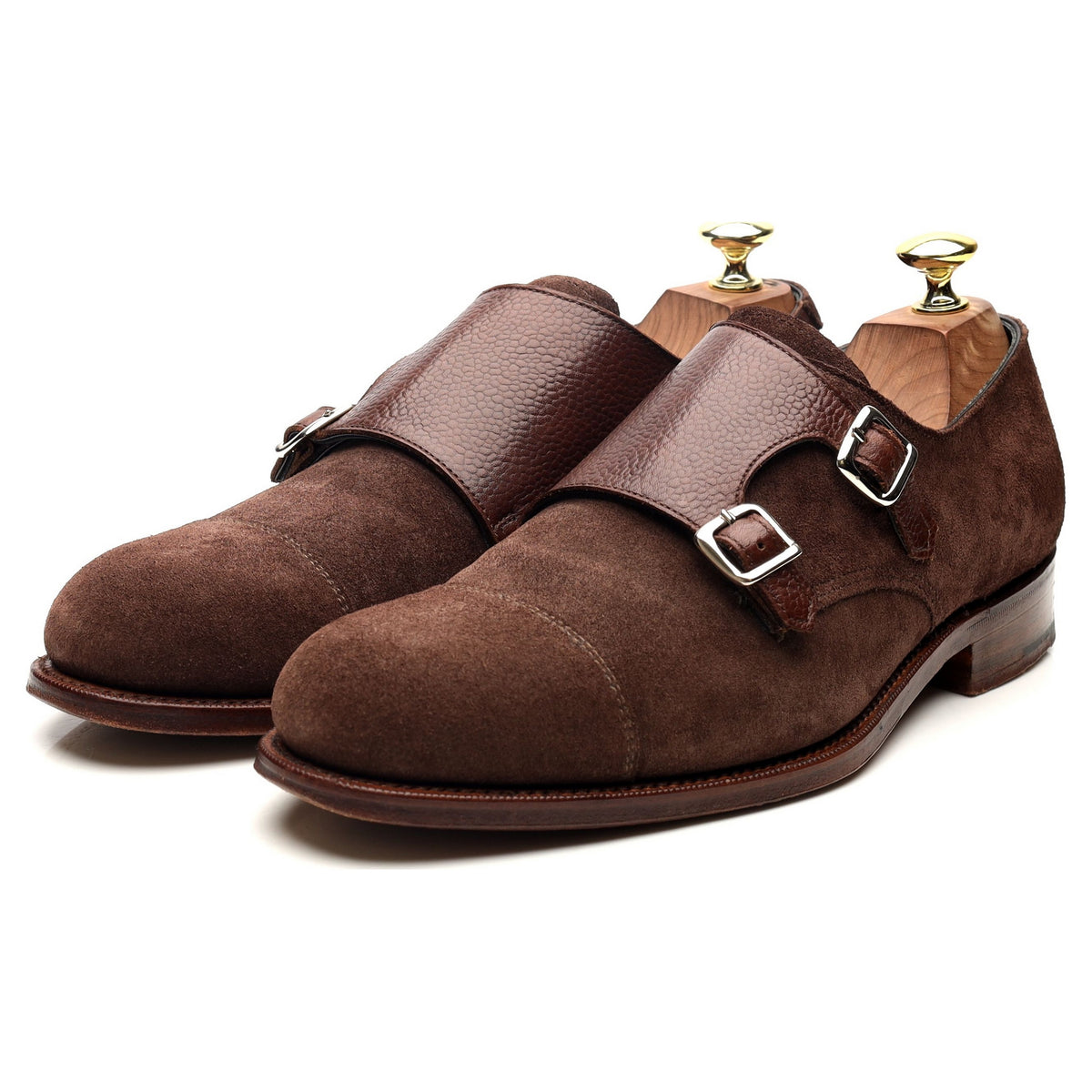 G:One Brown Suede Double Monk Strap UK 7 F