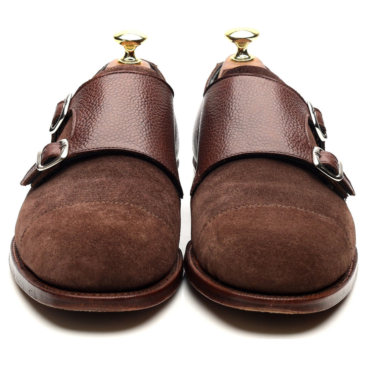 G:One Brown Suede Double Monk Strap UK 7 F