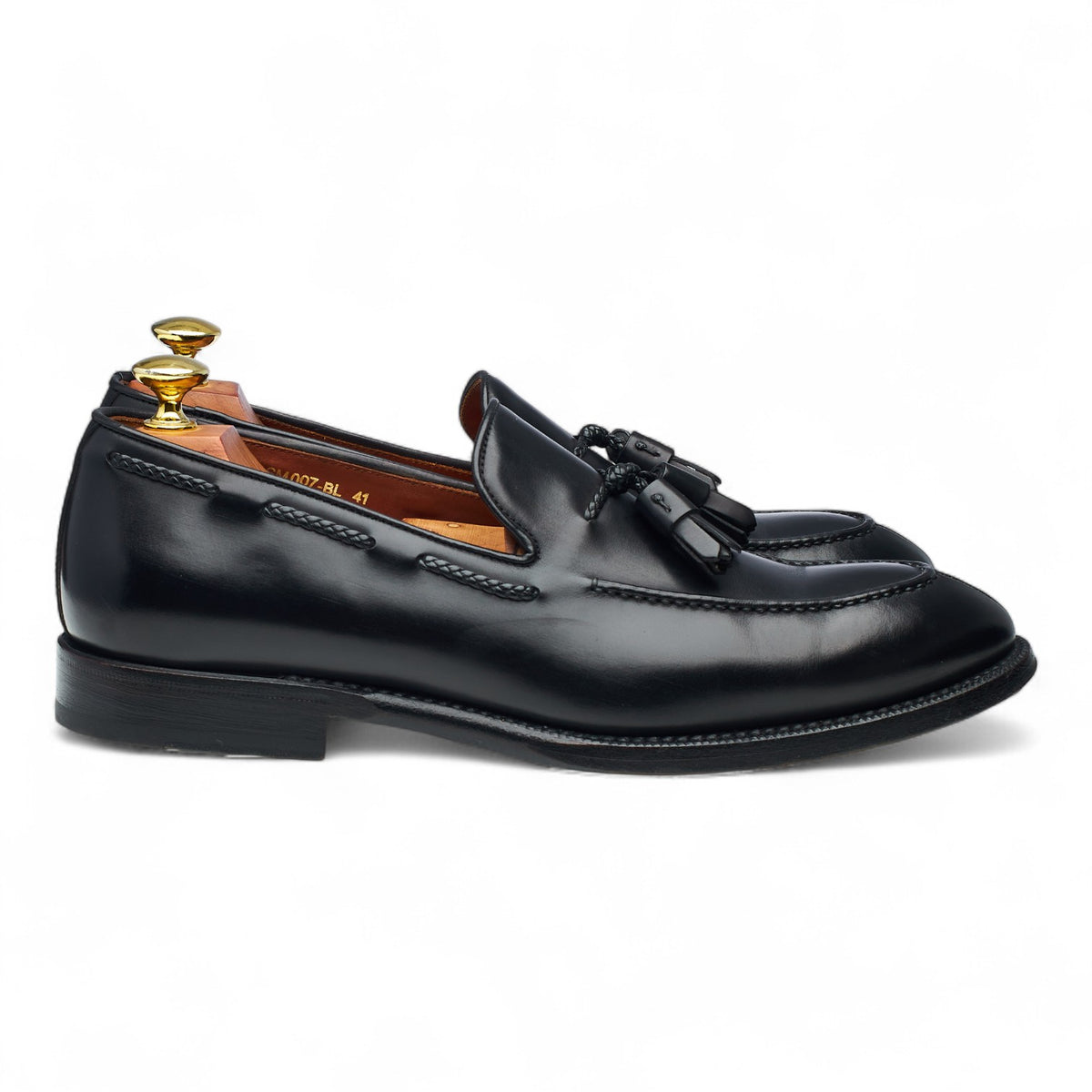 Giovanni Sartoria Black Leather Tassel Loafers UK 7 EU 41
