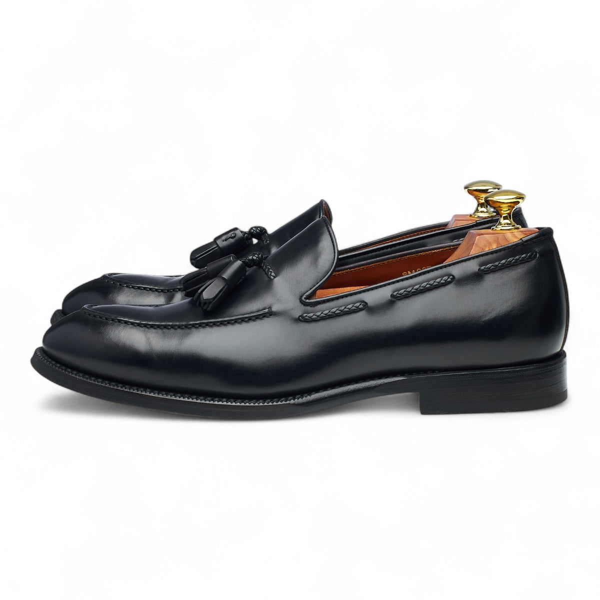 Giovanni Sartoria Black Leather Tassel Loafers UK 7 EU 41