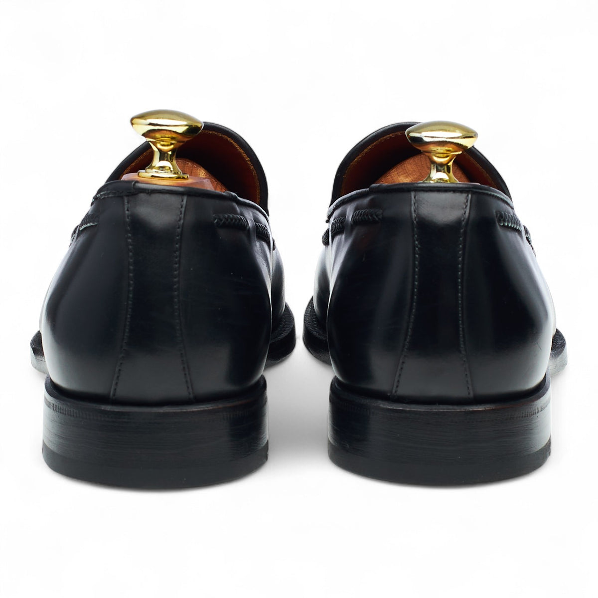 Giovanni Sartoria Black Leather Tassel Loafers UK 7 EU 41